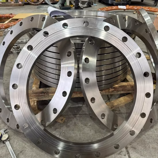 Stock Investment Casting Lost Wax Casting Carbon Steel Alloy SS304 Iron Long Welded Neck Forged Threaded Blind/Slip on/Socket/Flat Plate/Wn/So/RF/FF Pipe Flange